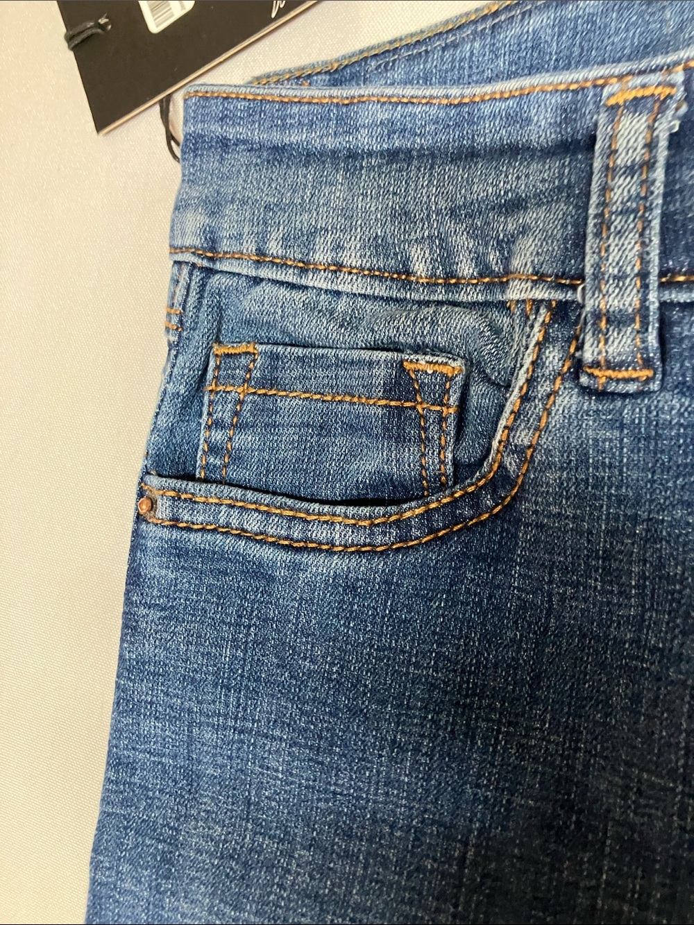 Angels Medium Blue Flare Jeans with Knee Rips - Picture 7 of 13